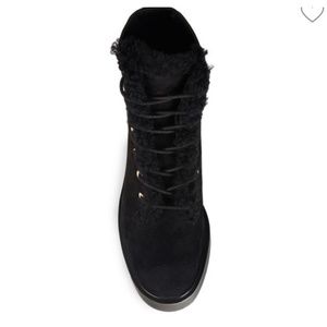 Henley chill suede & shearling combat boots